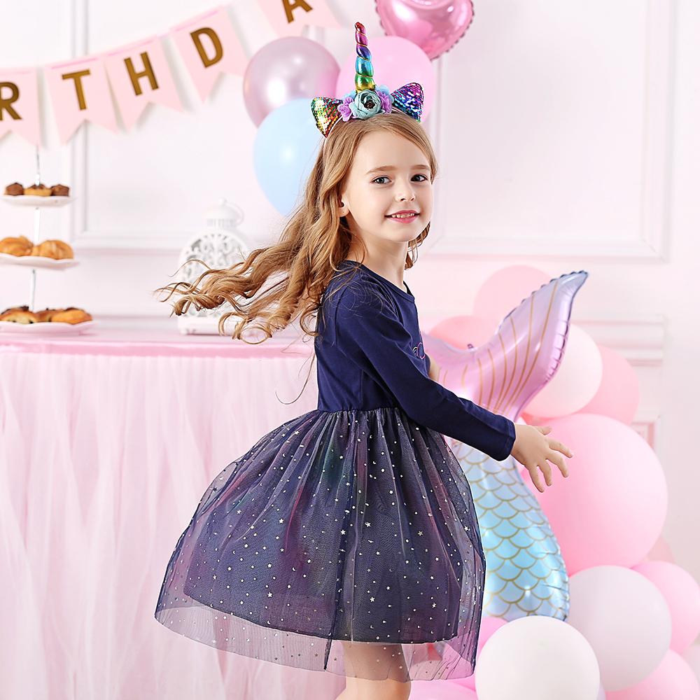 Unicorn Pattern Starry Slay Tulle Girl Tutu Toddler Birthday Dress