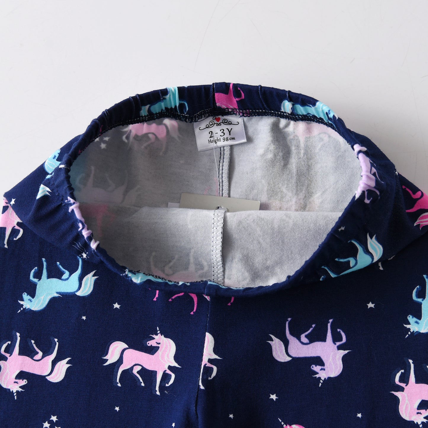Pink Purple Unicorn Pattern Blue Little Girls Toddler Skinny Leggings Cotton Pants