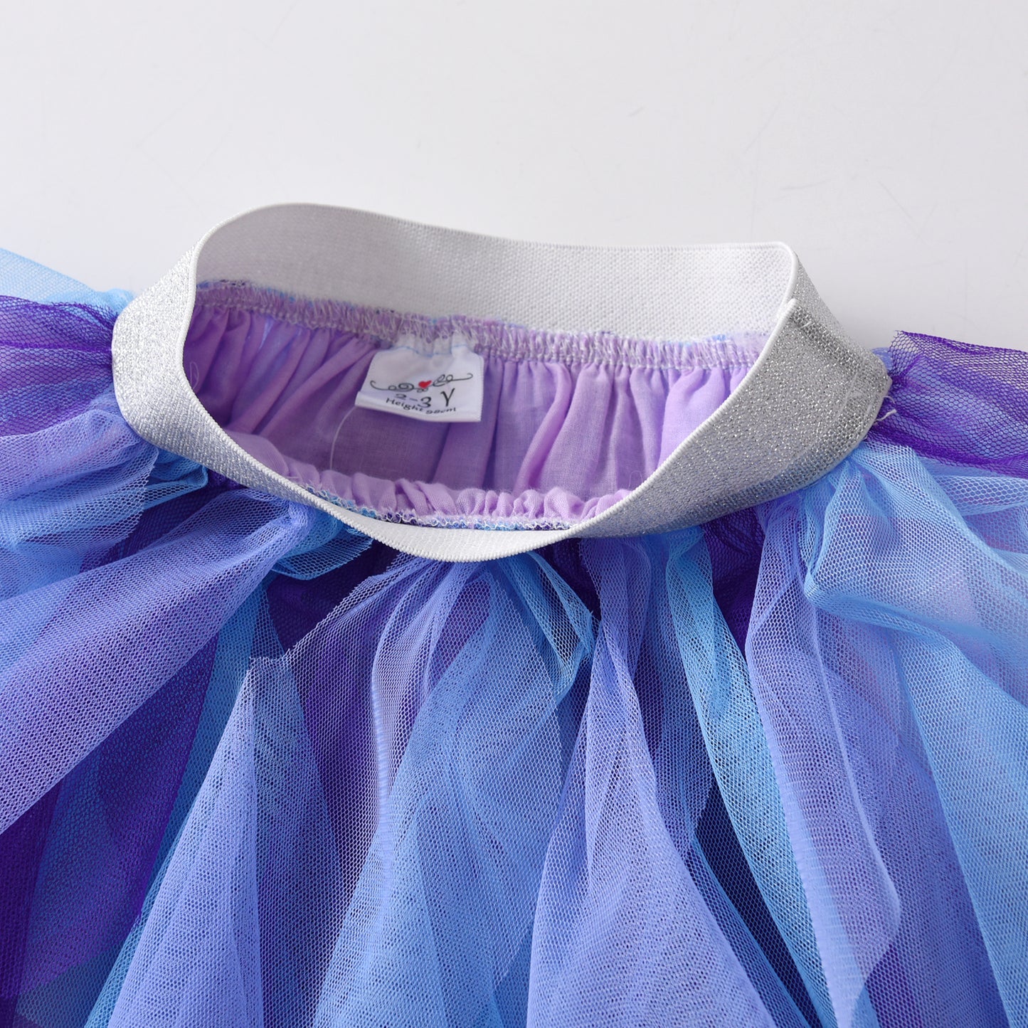 3-8T Purple Princess Gathered Tulle Tutu Skirt for Party Brithday Prom