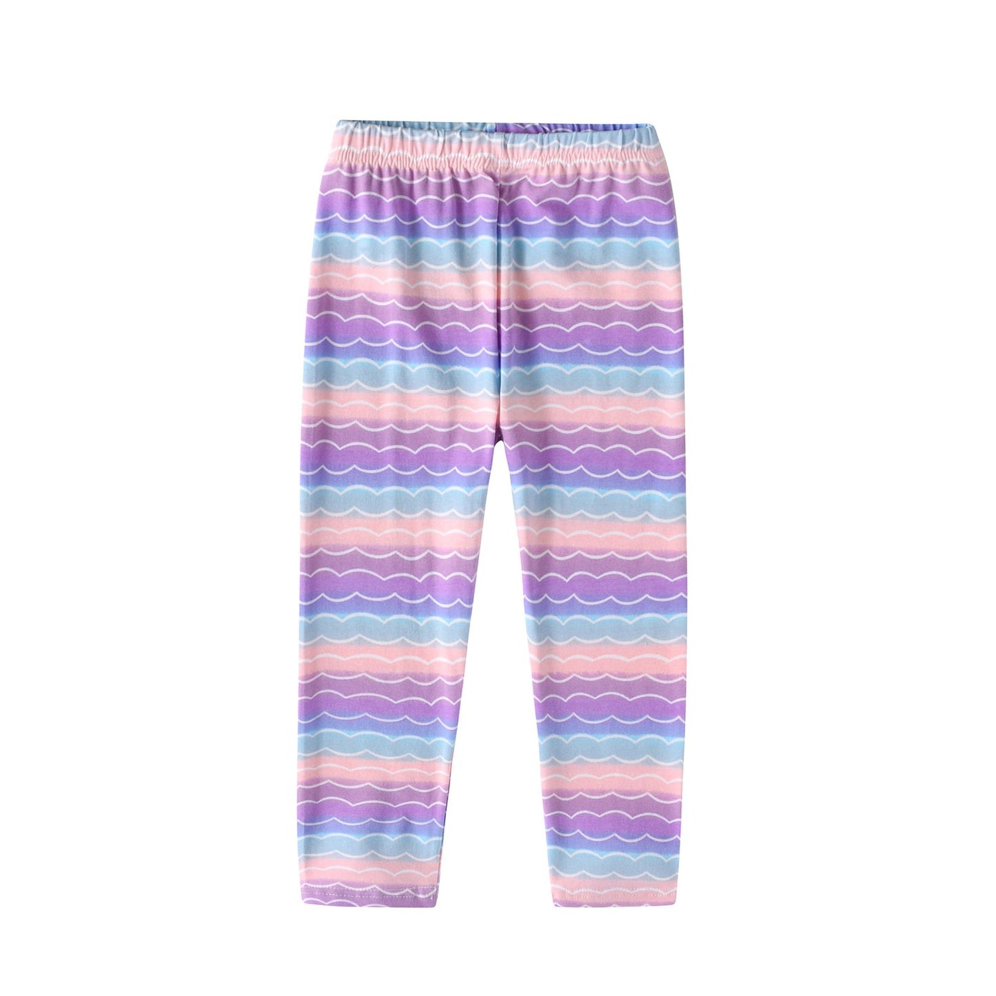 3PCS Rainbow Girl Toddler Cotton Skinny Leggings Pant Set