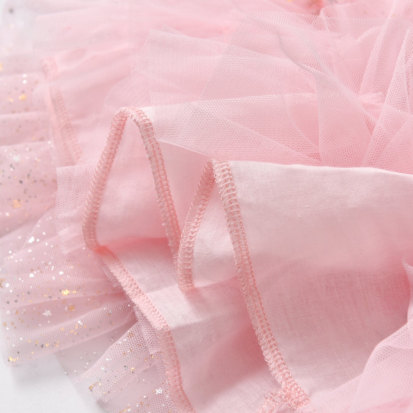2Y-8Y Pink Star Gathered Tulle Tutu Skirts for Girls Toddler