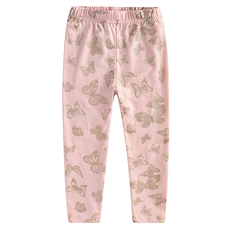 Unicorn Long Sleeve T-Shirt and Butterfly Leggings Pants Pink Set for Girl Toddler 3-8T