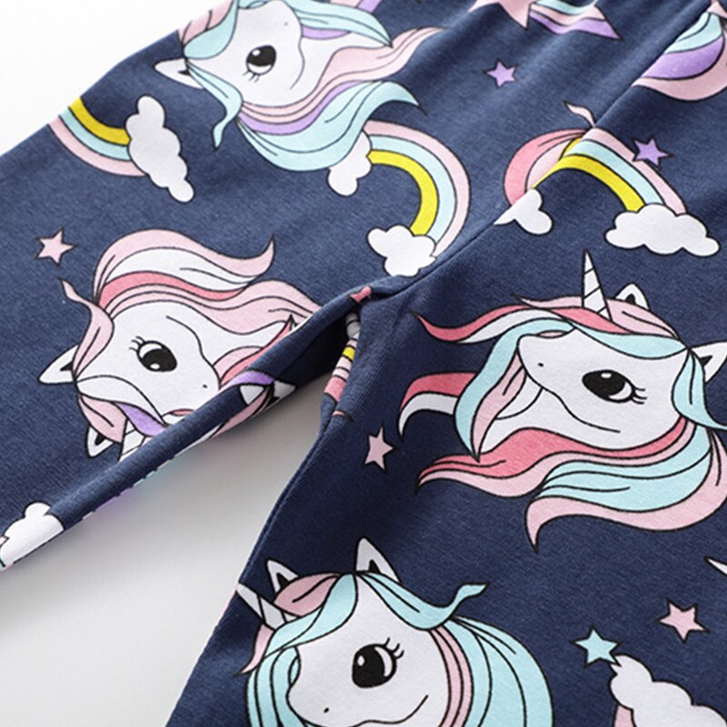Unicorn Pattern Kids Girl Skinny Leggings Spring Summer Autumn Pencil Pants