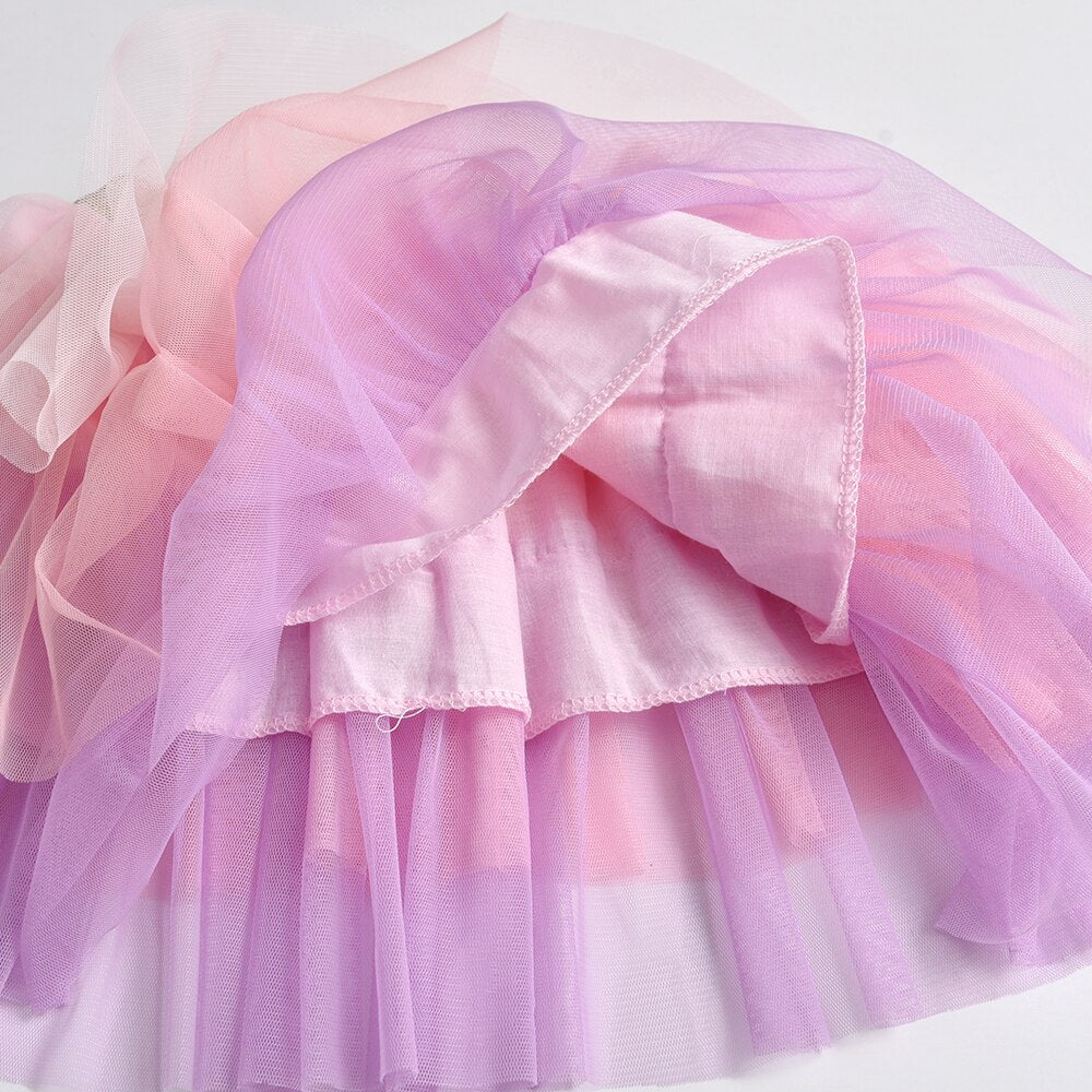 Multilayer Colorful Tutu Cake Skirt Princess Ball Gown Skirt