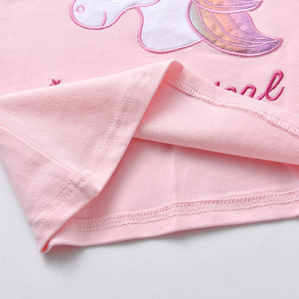 Magical Unicorn Pattern Girl Toddler Cotton Long Sleeve T-Shirt Top