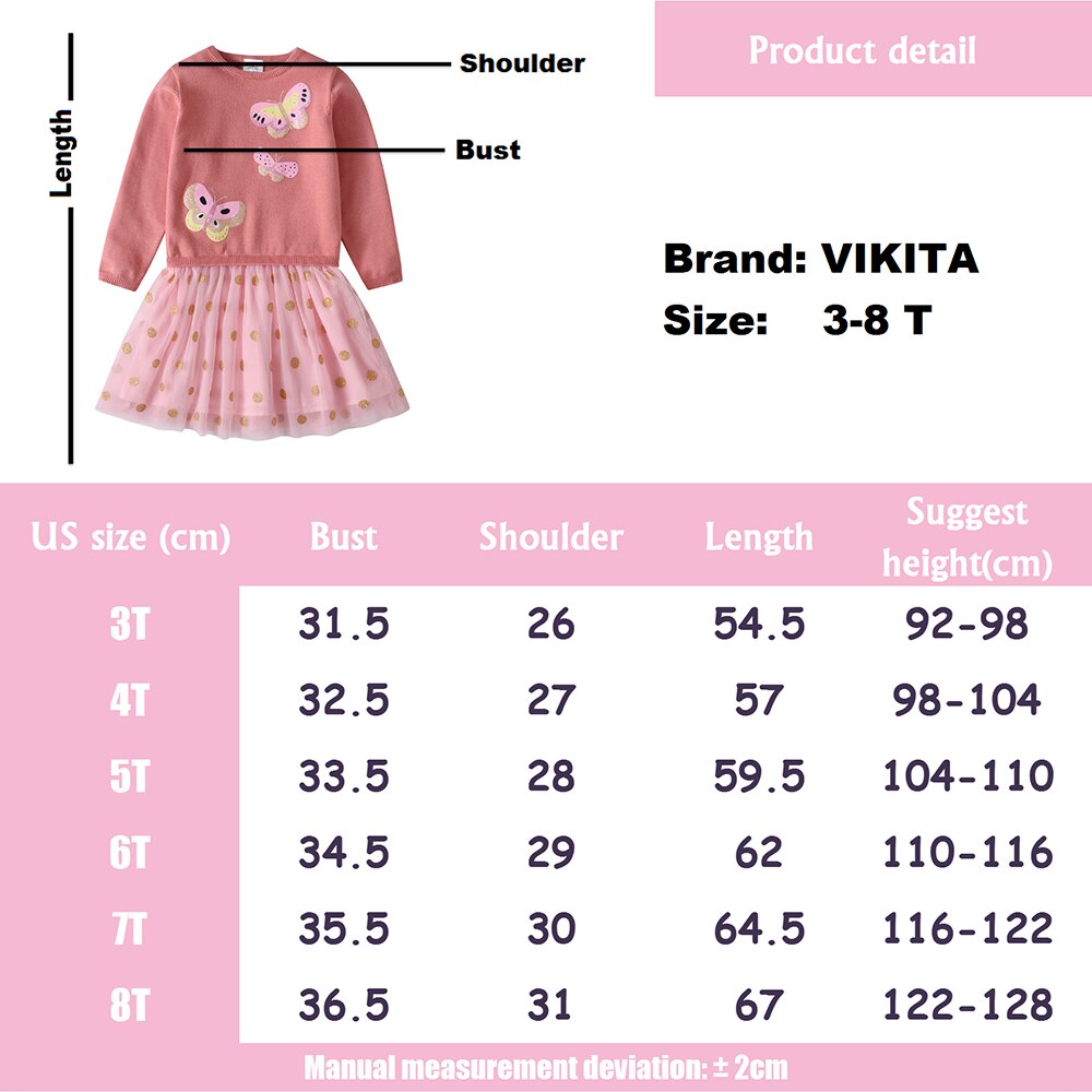 Butterfly Pattern Bot Tulle Girl Toddler Sweater Dress for Winter