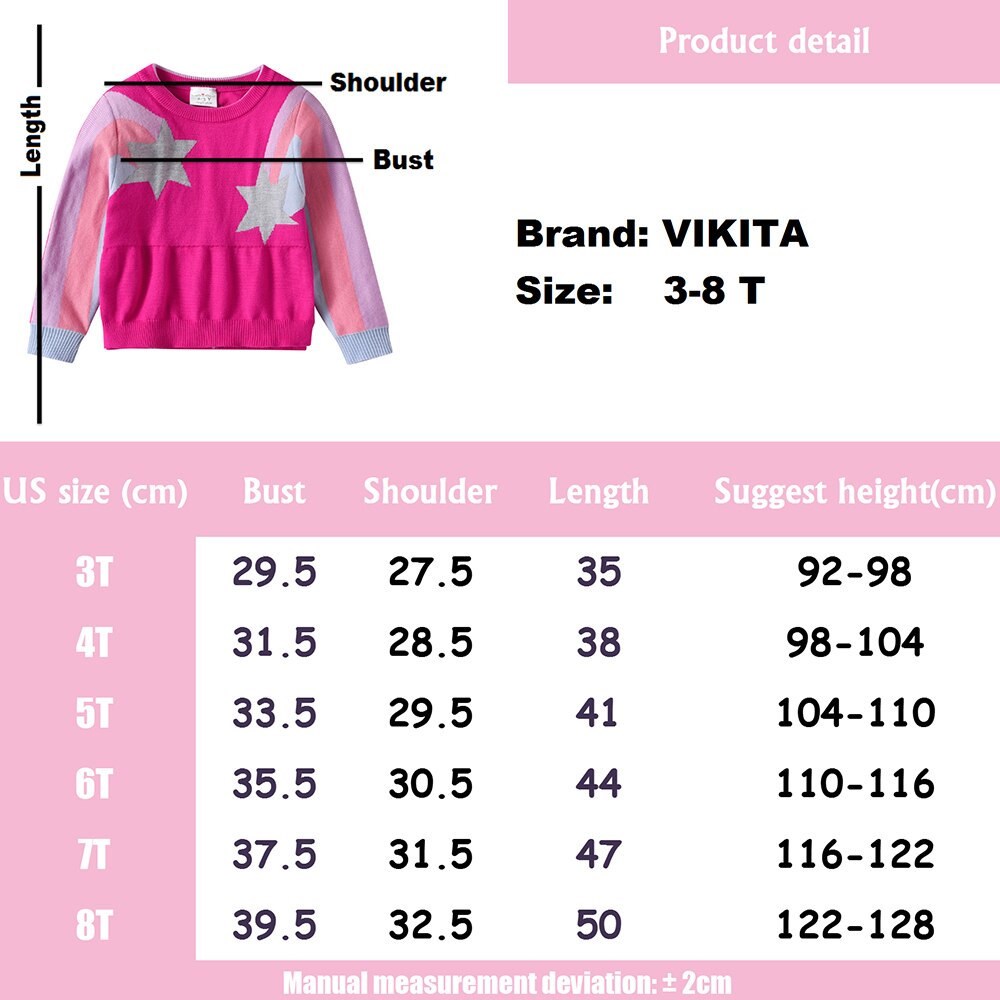 Comet Star Long Sleeve Girl Toddler Autumen Winter Cotton Pullover Sweater