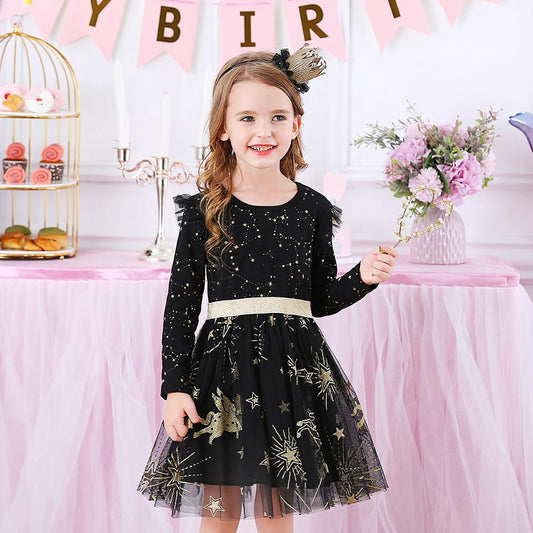 Drem Unicorn Pattern Party Tutu Gift Dress for Toddler Girl