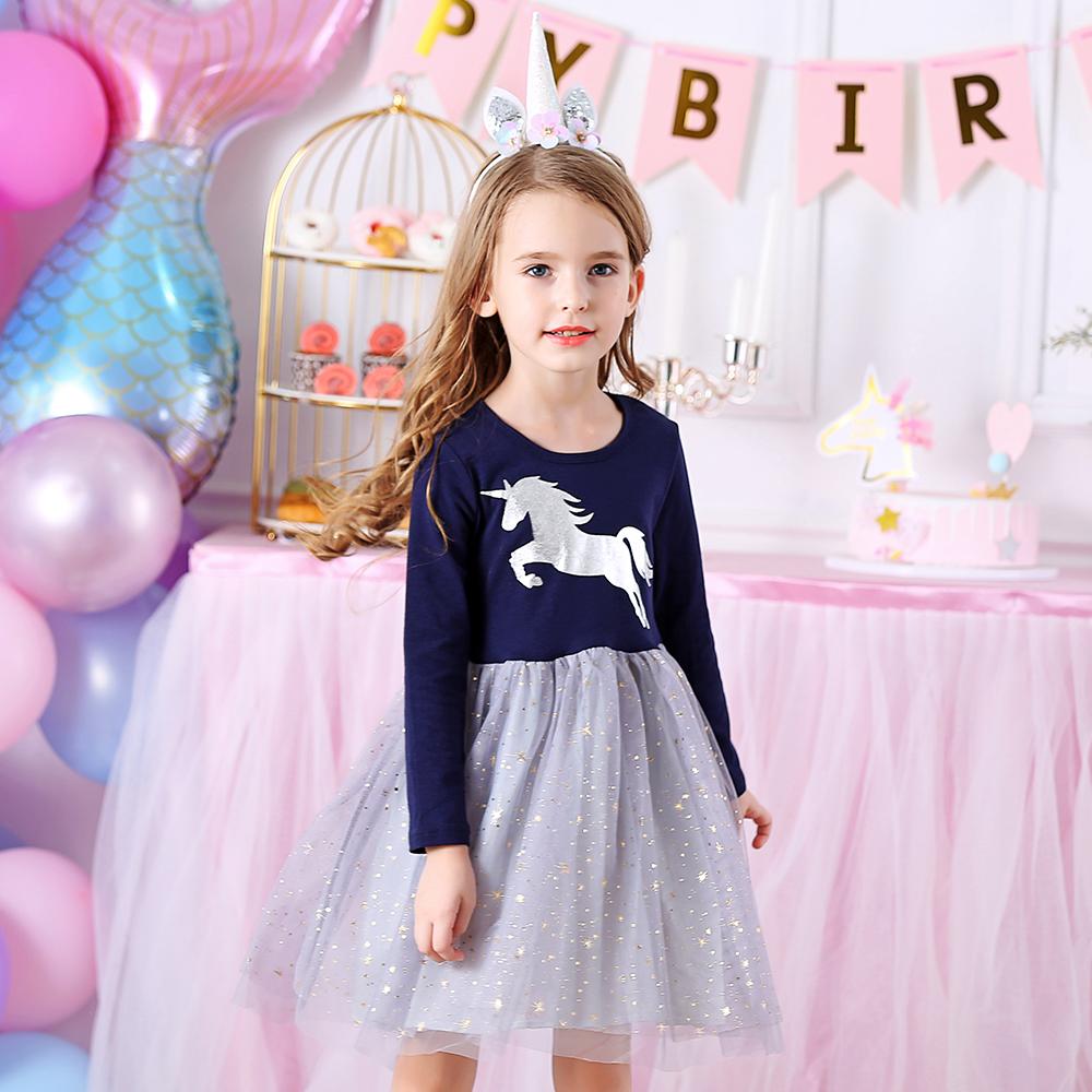 Unicorn Pattern Starry Slay Tulle Girl Tutu Dress for Toddler