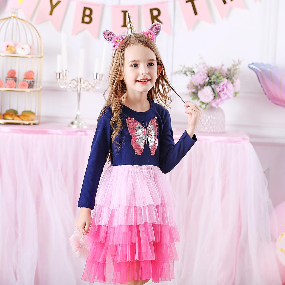 Butterfly Sequined Pink Layered Tulle Lovely Toddler Tutu Dress