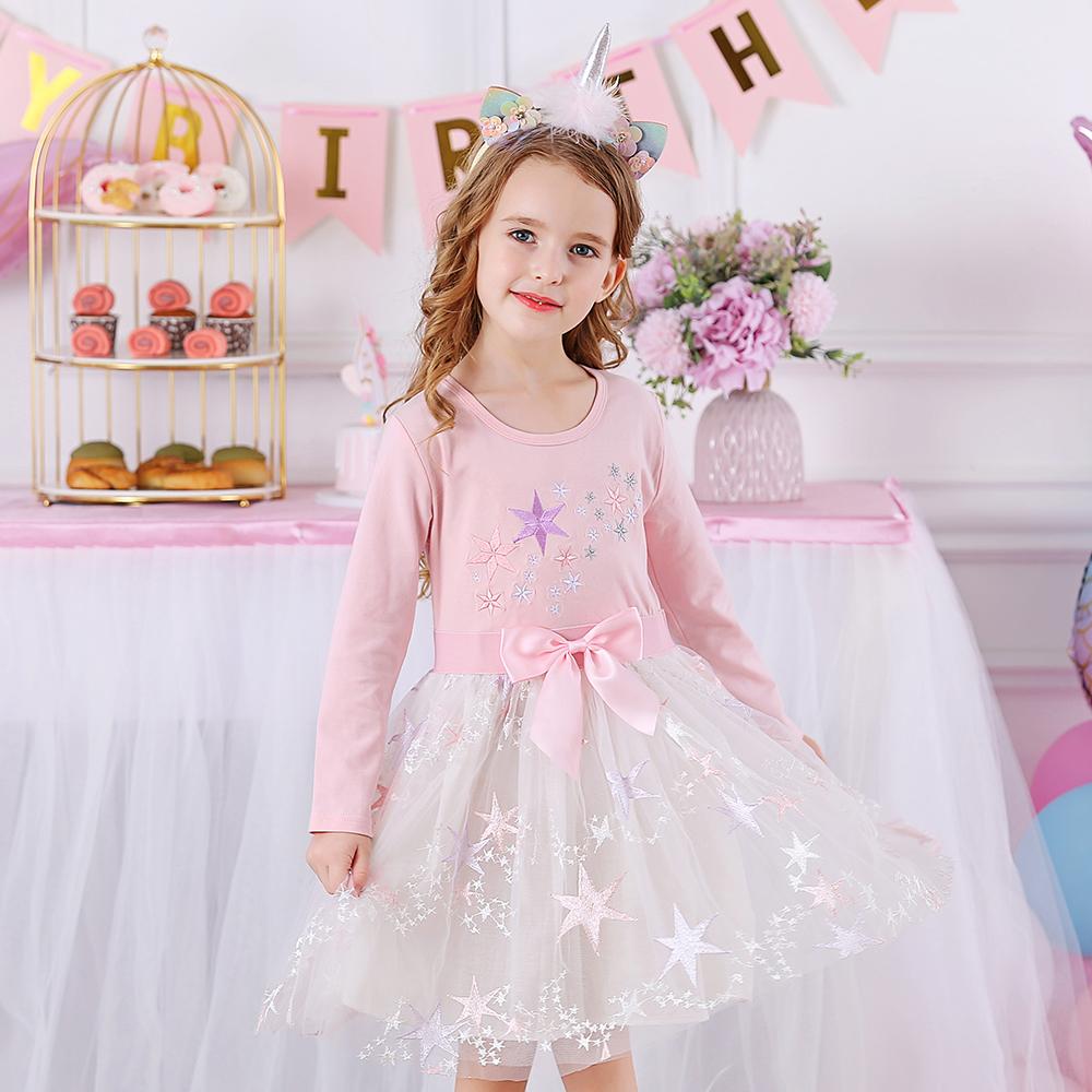 Star Pattern with Butterfly Bow Toddler Girl Tutu Dress for Fall Winter
