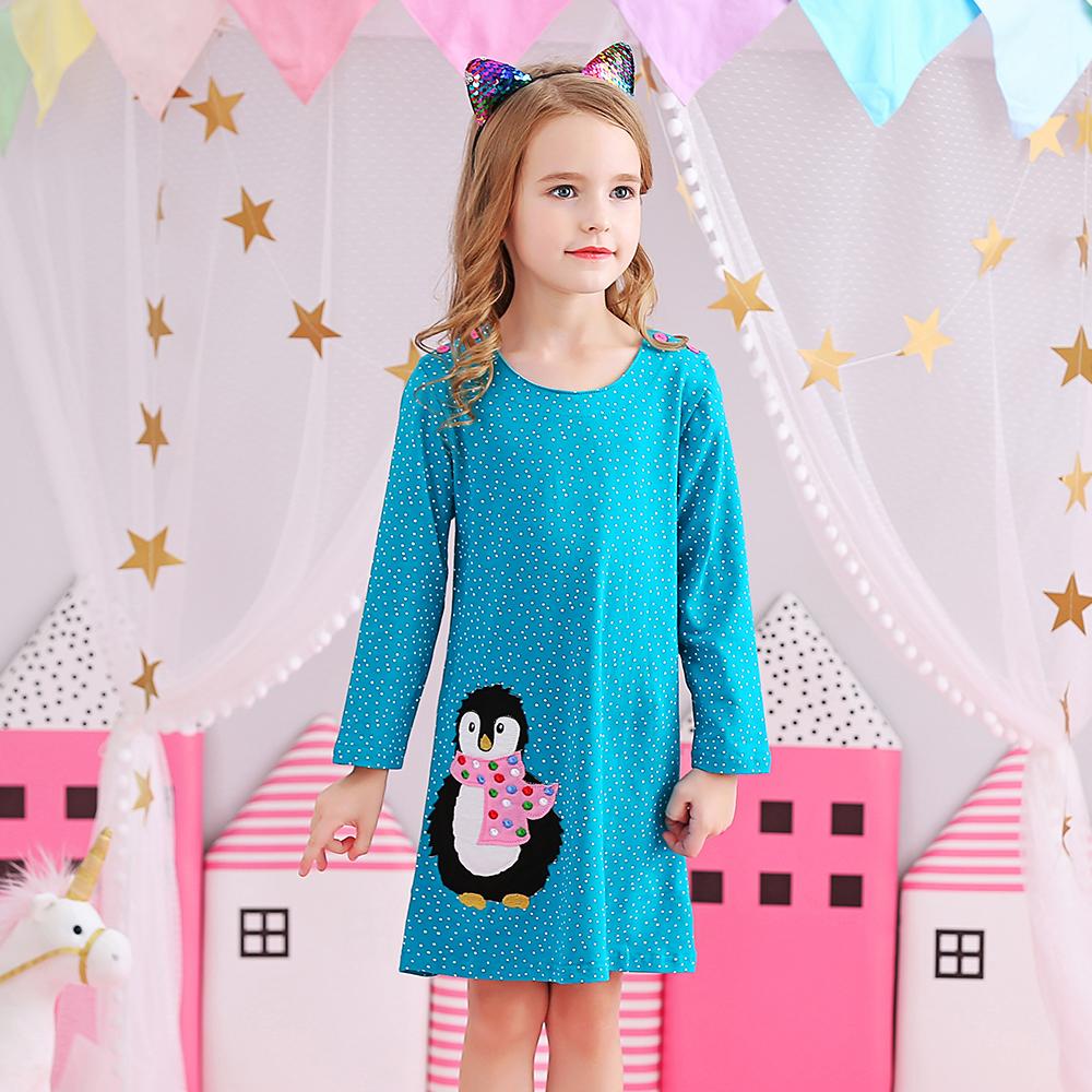 Penguin Little Dots Cotton A-Line Toddler Girl Dress for Daily School