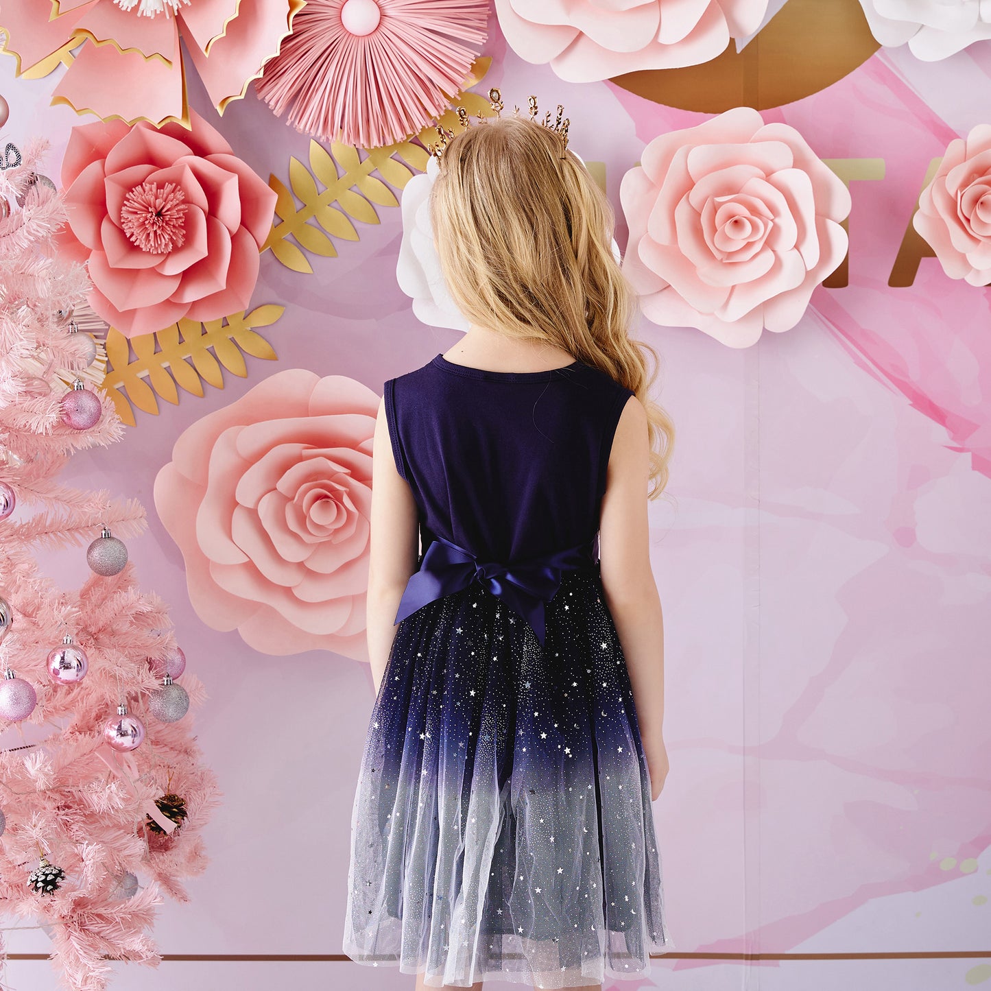 Princess Lovely Pink Beads Tutu Toddler Girls Dress with Butterfly 3-8T