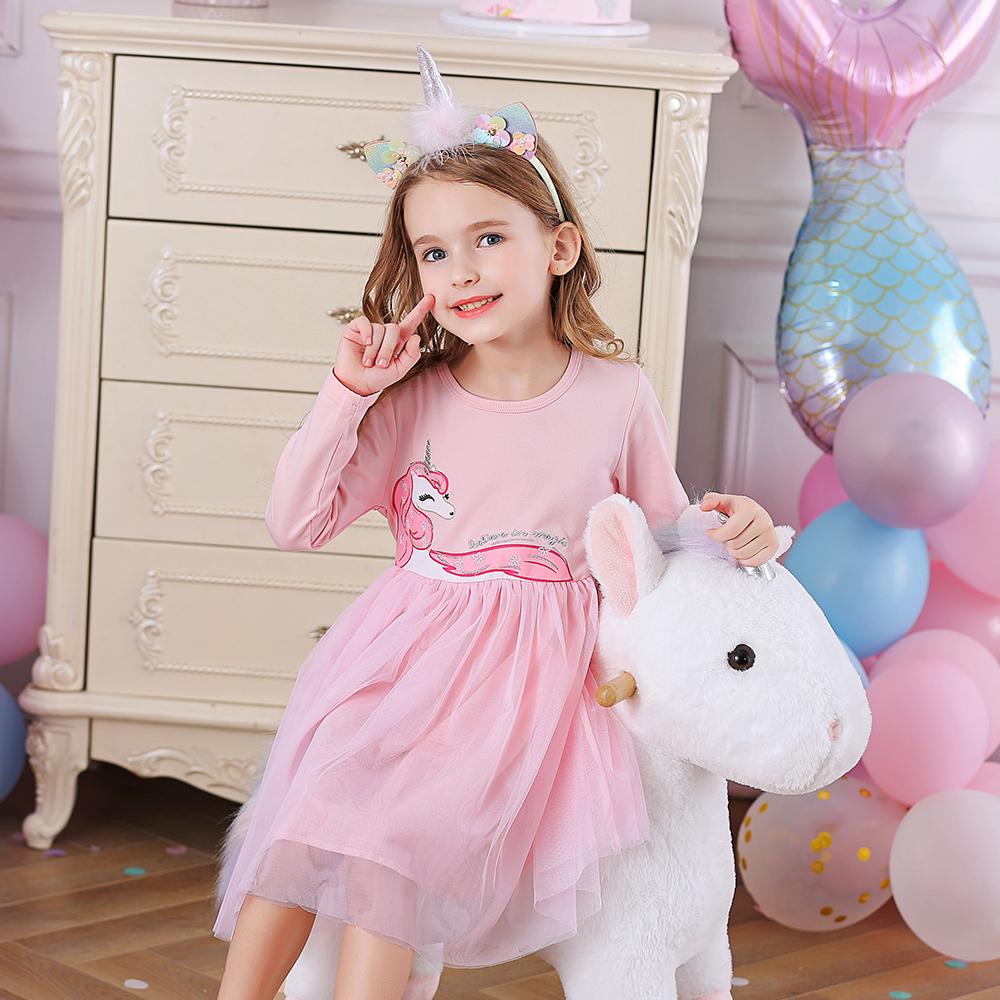 Cartoon Unicorn with Star Pink Tulle Toddler Girl Tutu Dress