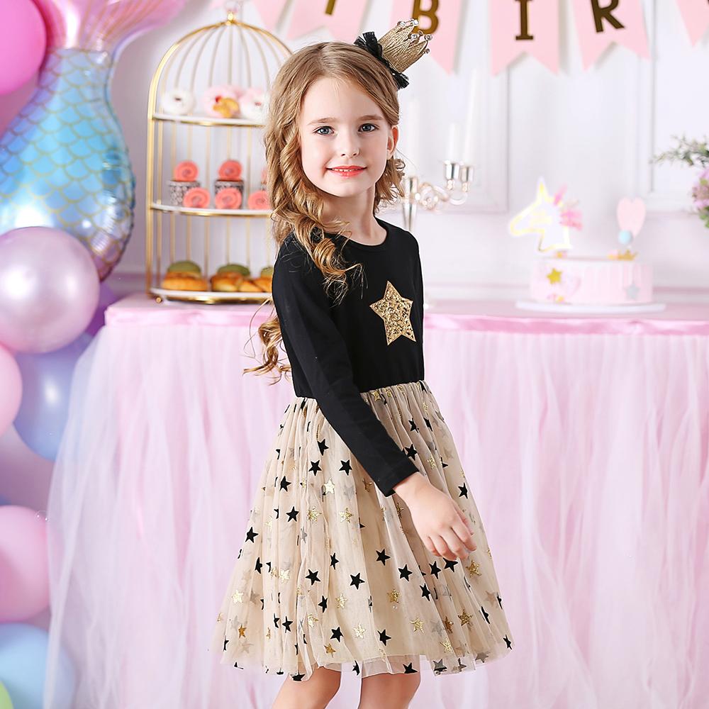 Star Glitter Soft Tulle Toddler Fall Winter Tutu Dress for School