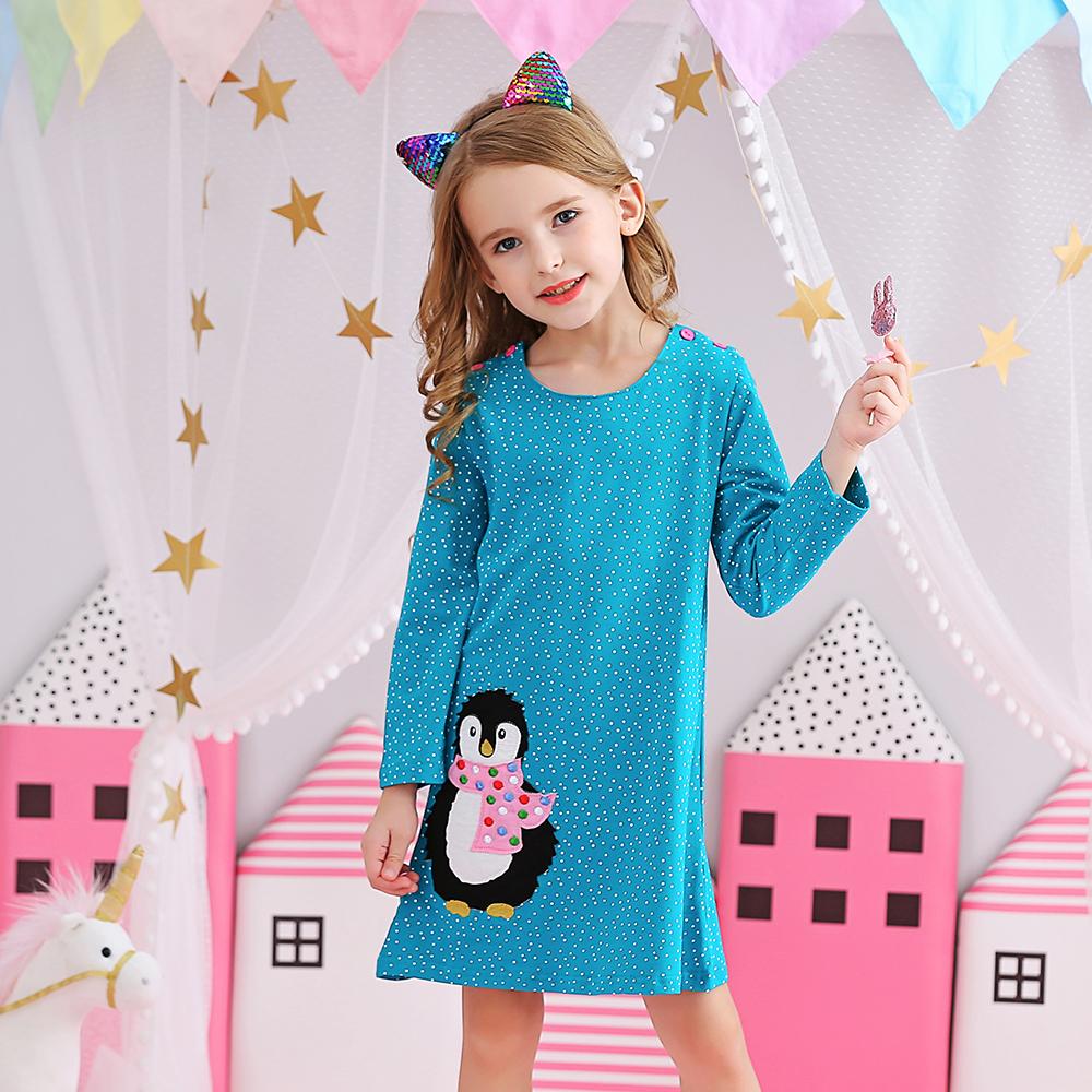 Penguin Little Dots Cotton A-Line Toddler Girl Dress for Daily School