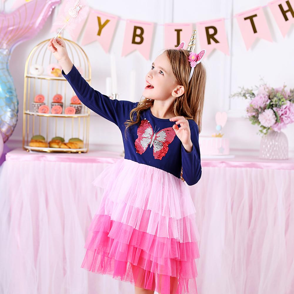 Butterfly Sequined Pink Layered Tulle Lovely Toddler Tutu Dress