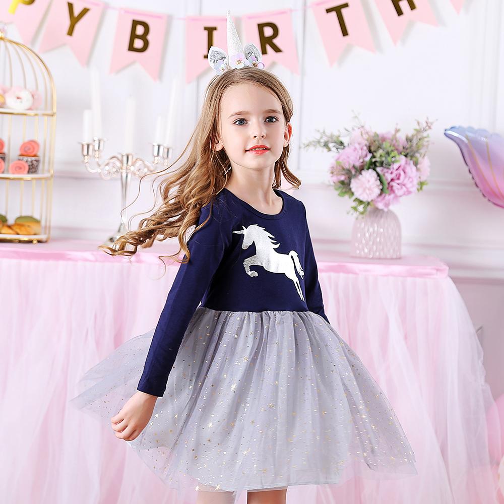 Unicorn Pattern Starry Slay Tulle Girl Tutu Dress for Toddler