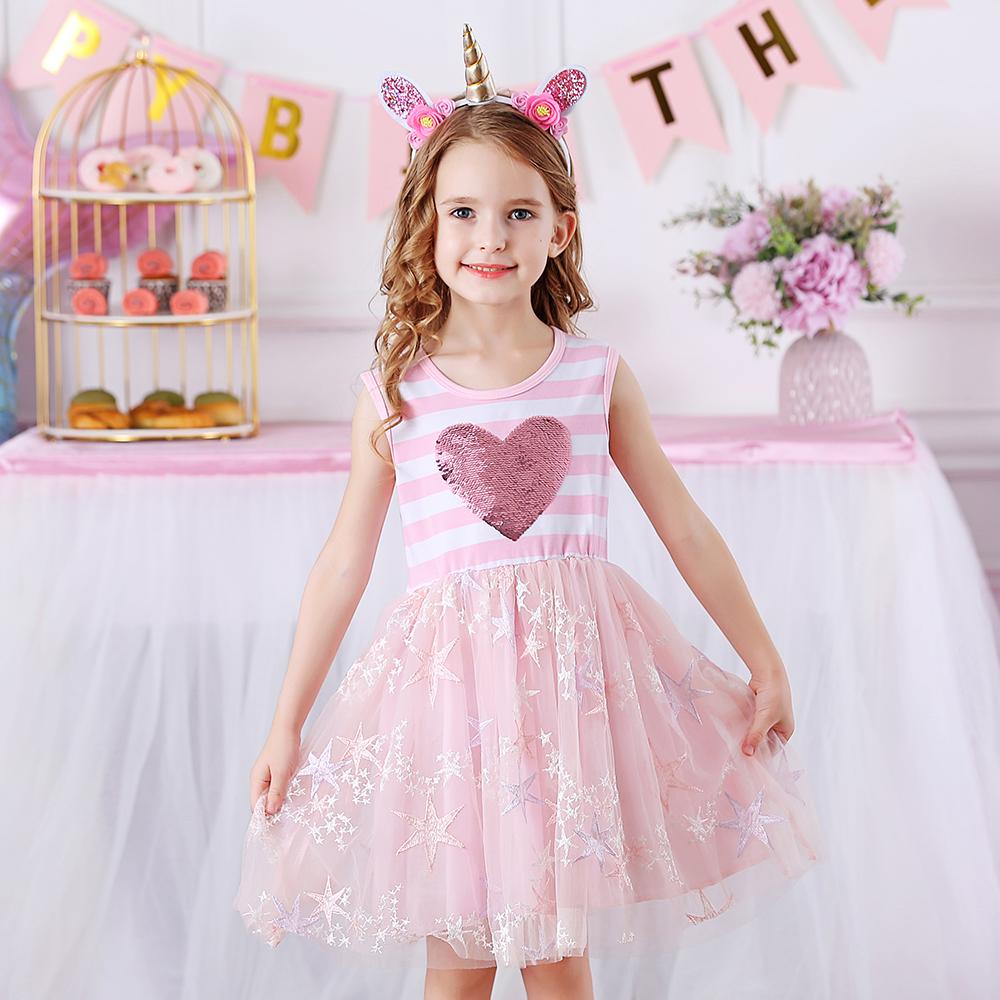 Color Block Love Beads Summer Tutu Girl Toddler Dress for Daily Casual School