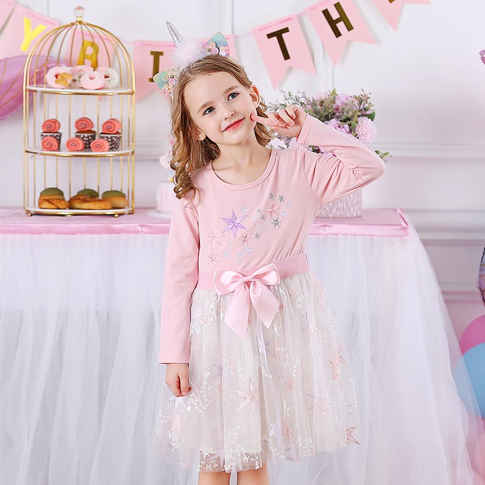 Star Pattern with Butterfly Bow Toddler Girl Tutu Dress for Fall Winter