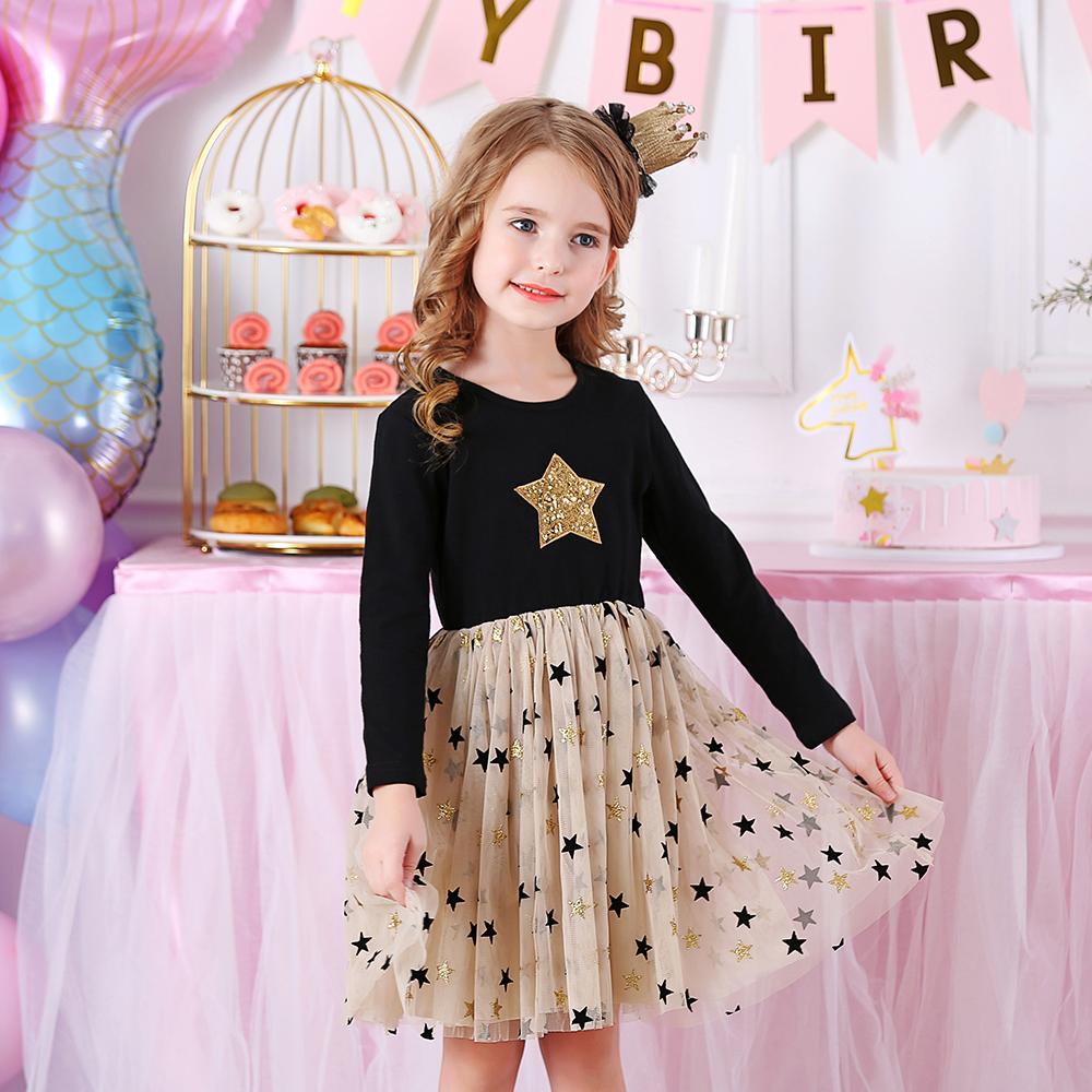 Star Glitter Soft Tulle Toddler Fall Winter Tutu Dress for School