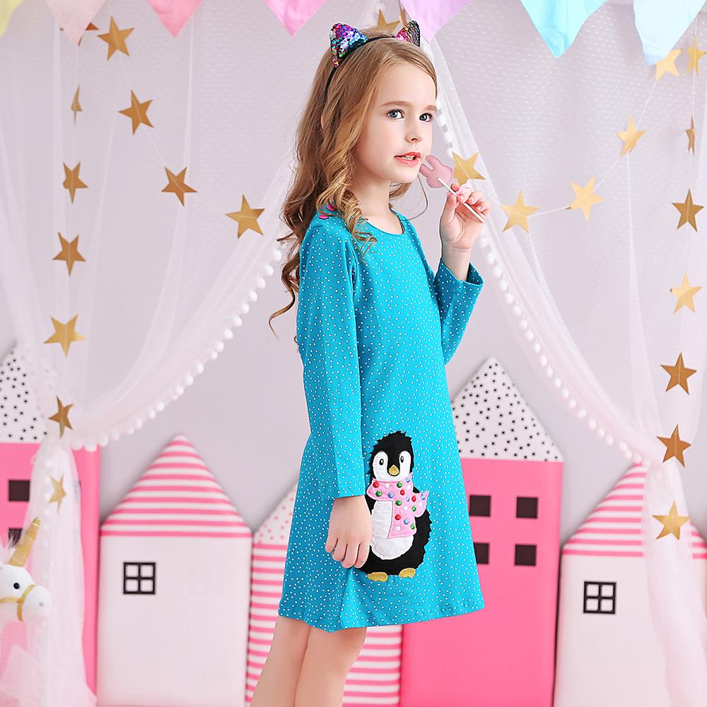 Penguin Little Dots Cotton A-Line Toddler Girl Dress for Daily School
