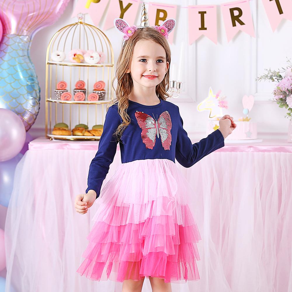 Butterfly Sequined Pink Layered Tulle Lovely Toddler Tutu Dress