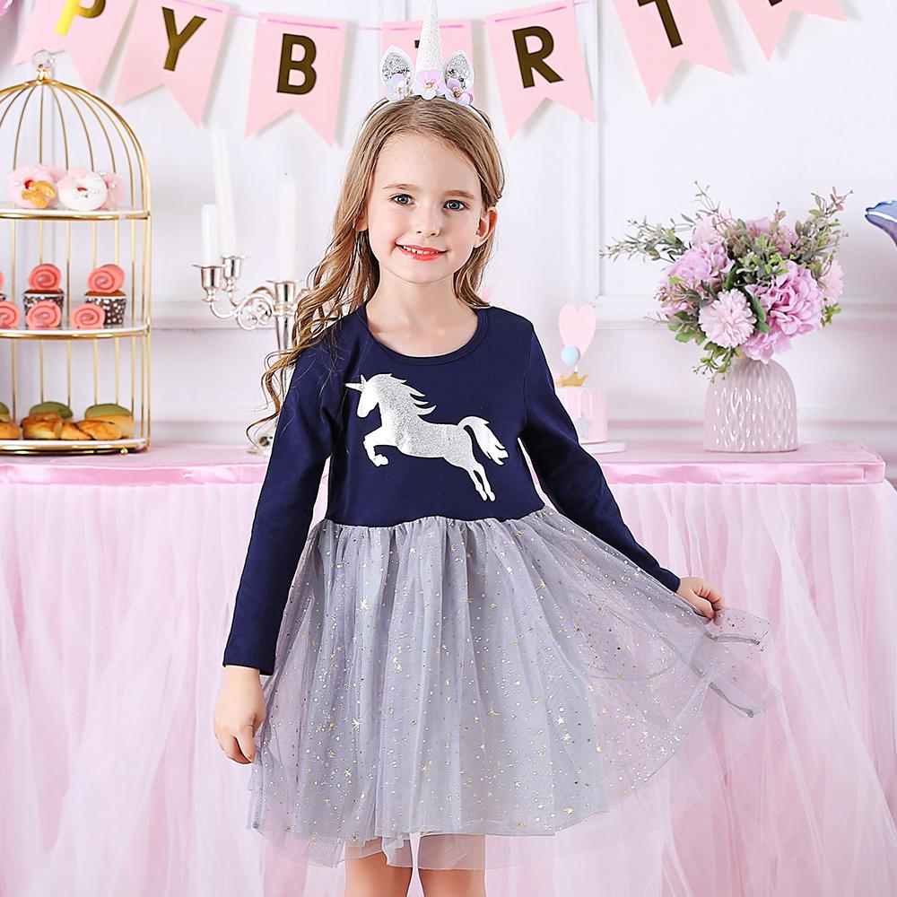 Unicorn Pattern Starry Slay Tulle Girl Tutu Dress for Toddler