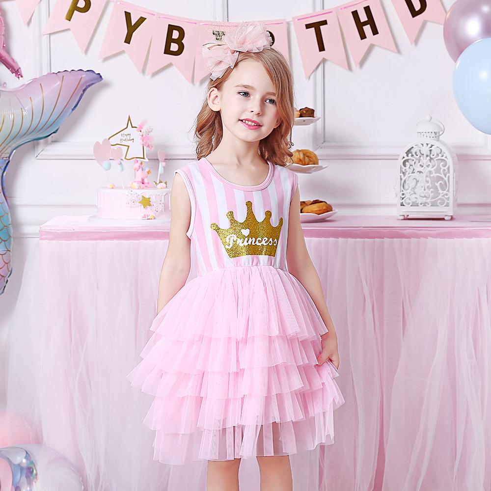 Princess Crown Glitter Soft Layered Tulle Toddler Girl Dress