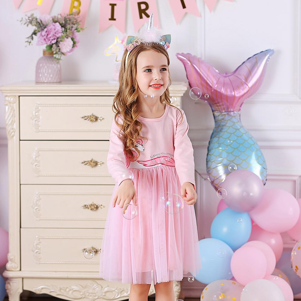 Cartoon Unicorn with Star Pink Tulle Toddler Girl Tutu Dress