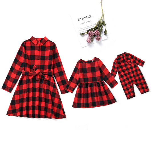 Mom and Daughter Matching Plaid Dress Mom Daughter Plaid Christmas Dress Family Outfits
