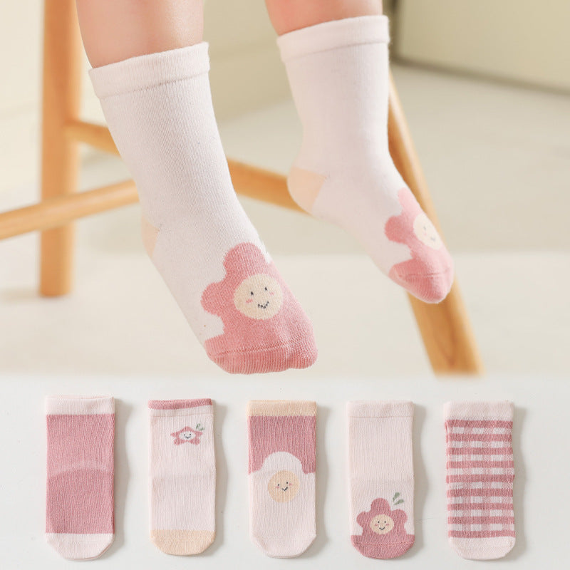 5-Pack Baby / Toddler / Kids Cute Cartoon Socks