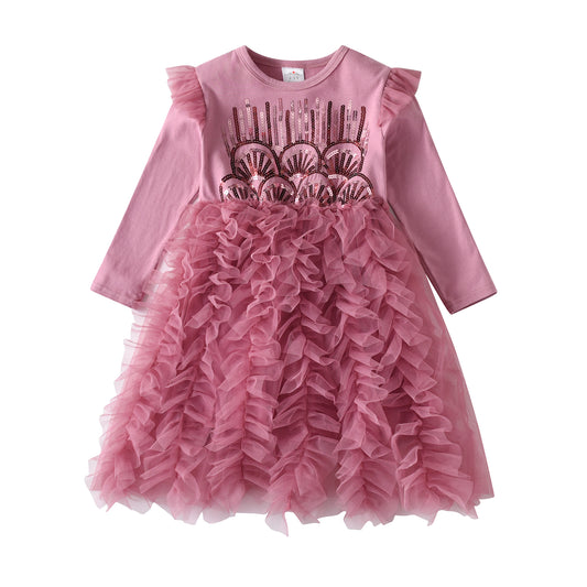 Bling Shiny Sequin Rust red Girl Toddler Tutu Dress