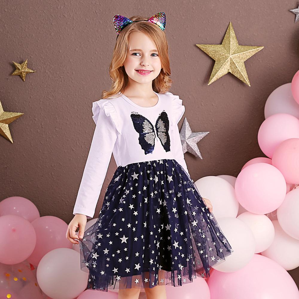 Butterfly Sequined Star Printed Tulle Lovely Toddler Tutu Dress