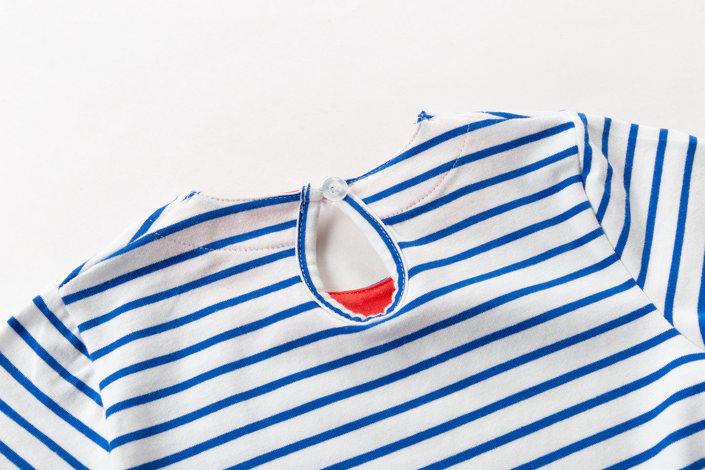 2Y-8Y Girls Short Sleeve Casual Dress Cute Flamingo Stripe Blue A Line Dress