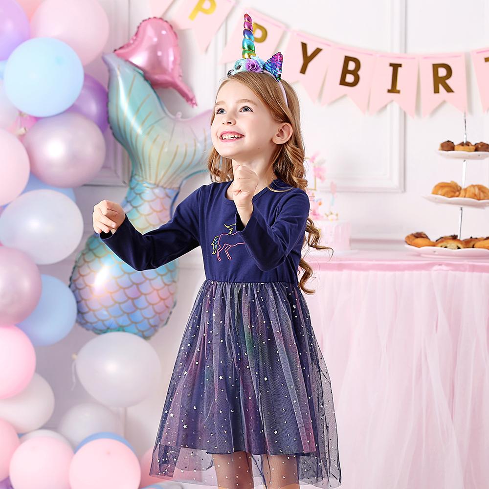 Unicorn Pattern Starry Slay Tulle Girl Tutu Toddler Birthday Dress