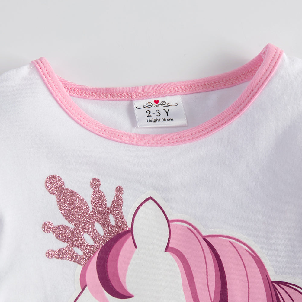 Cartoon Unicorn Colorful Layered Tulle Toddler Girl Tutu Dress