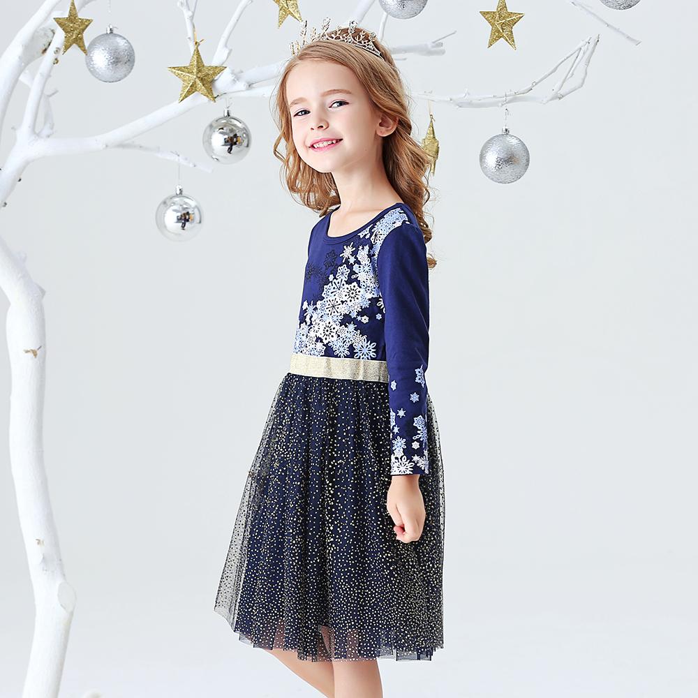 2Y-8Y Christmas Girls Dresses Snowflake Sparkle Blue Tutu Dress for Toddler Girls Christmas Dress