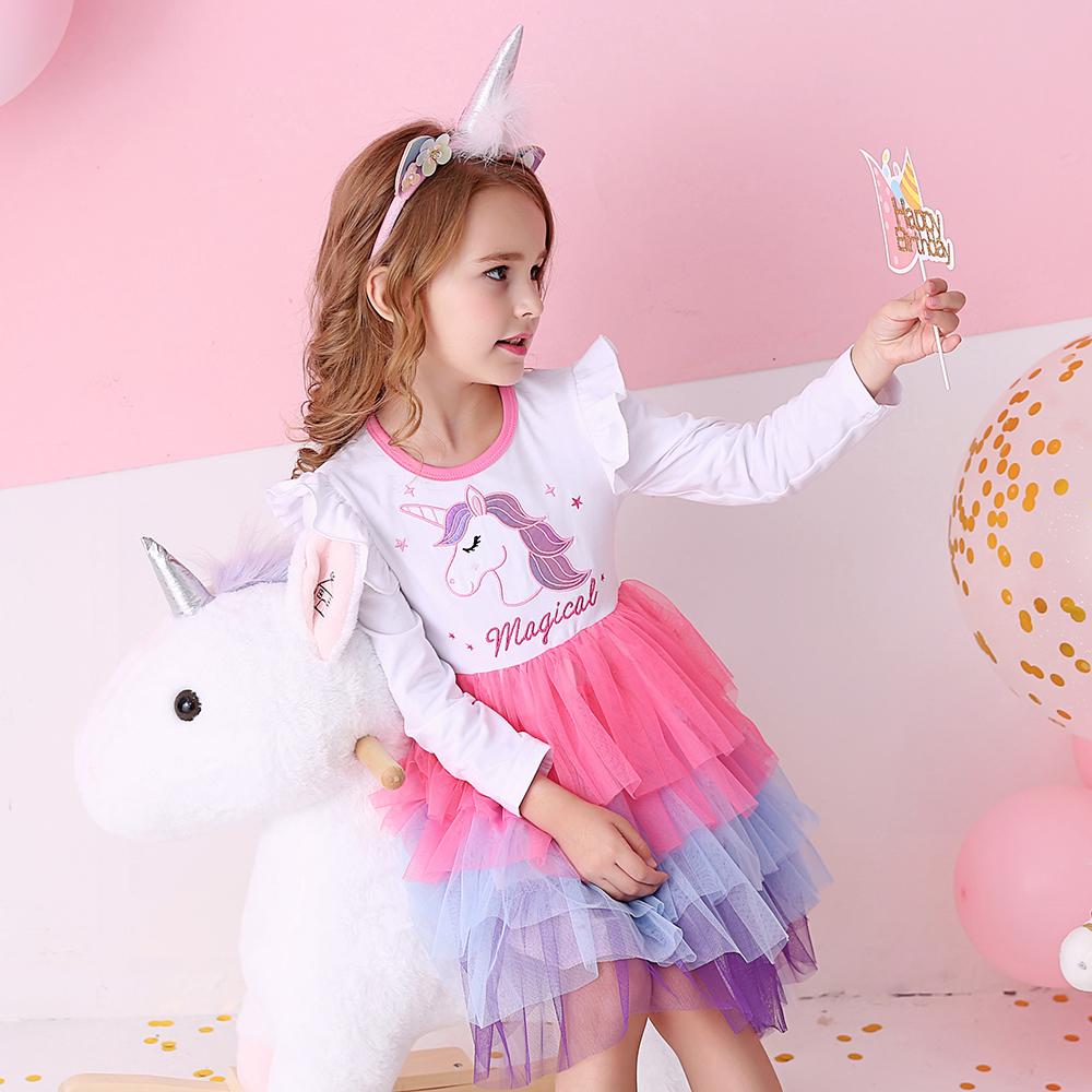 Magical Unicorn Colorful Layered Tulle Toddler Tutu Dress