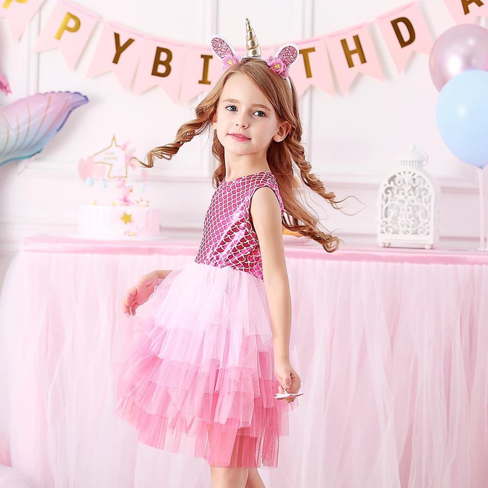 3-8T Princess Mermaid Toddler Tutu Girl Dress for Brithday Party