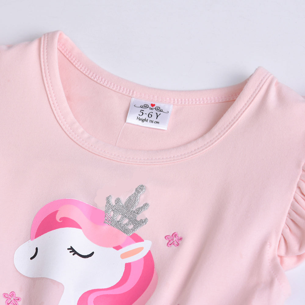 Lovely Unicorn Pink Tutu Toddler Dresses for Kids 3-8T