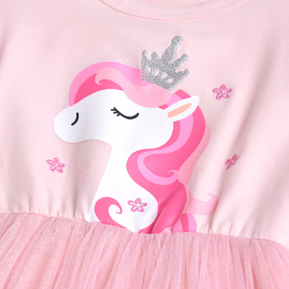 Lovely Unicorn Pink Tutu Toddler Dresses for Kids 3-8T