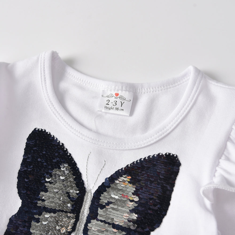 Butterfly Sequined Star Printed Tulle Lovely Toddler Tutu Dress