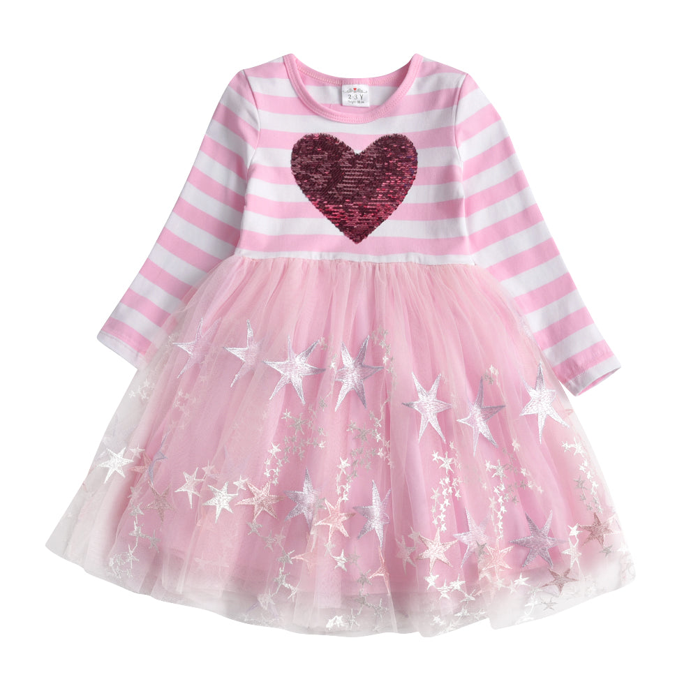 Big Love Sequined Color Block Casual Tutu Dress for Toddler Girl