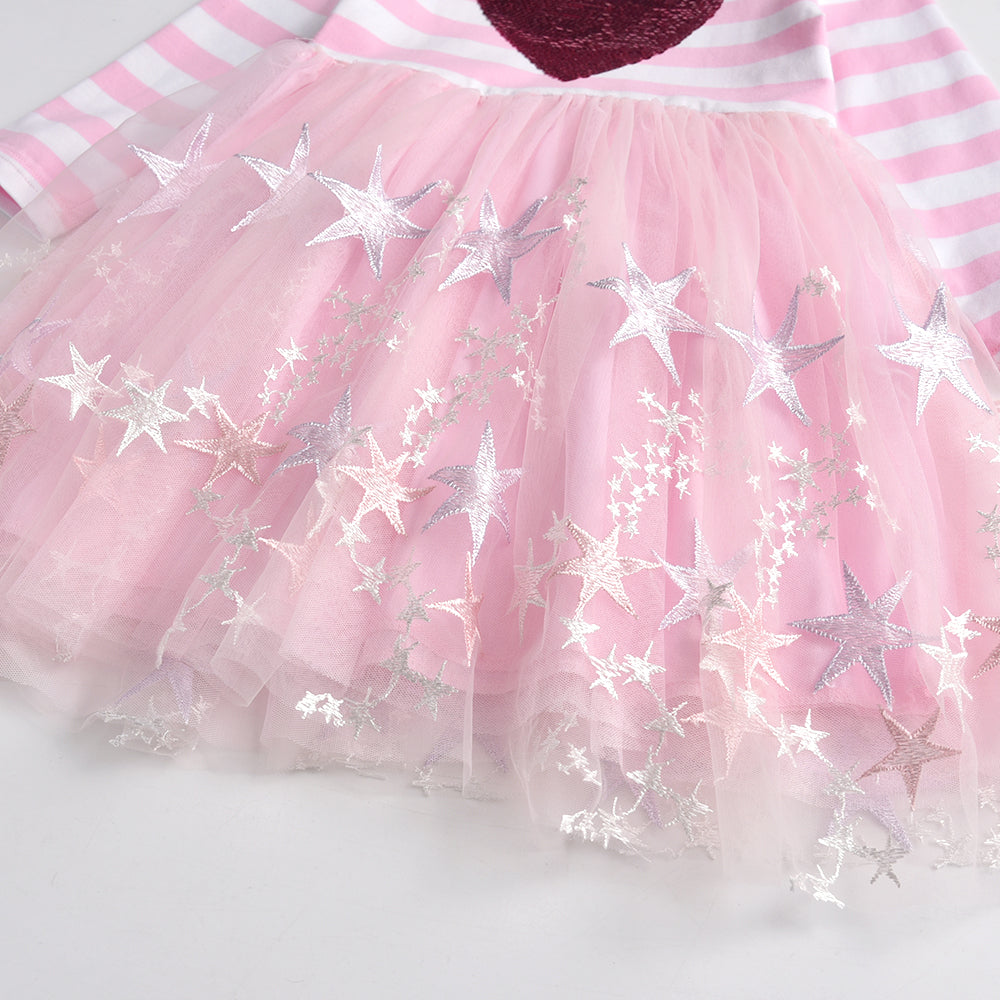 Big Love Sequined Color Block Casual Tutu Dress for Toddler Girl