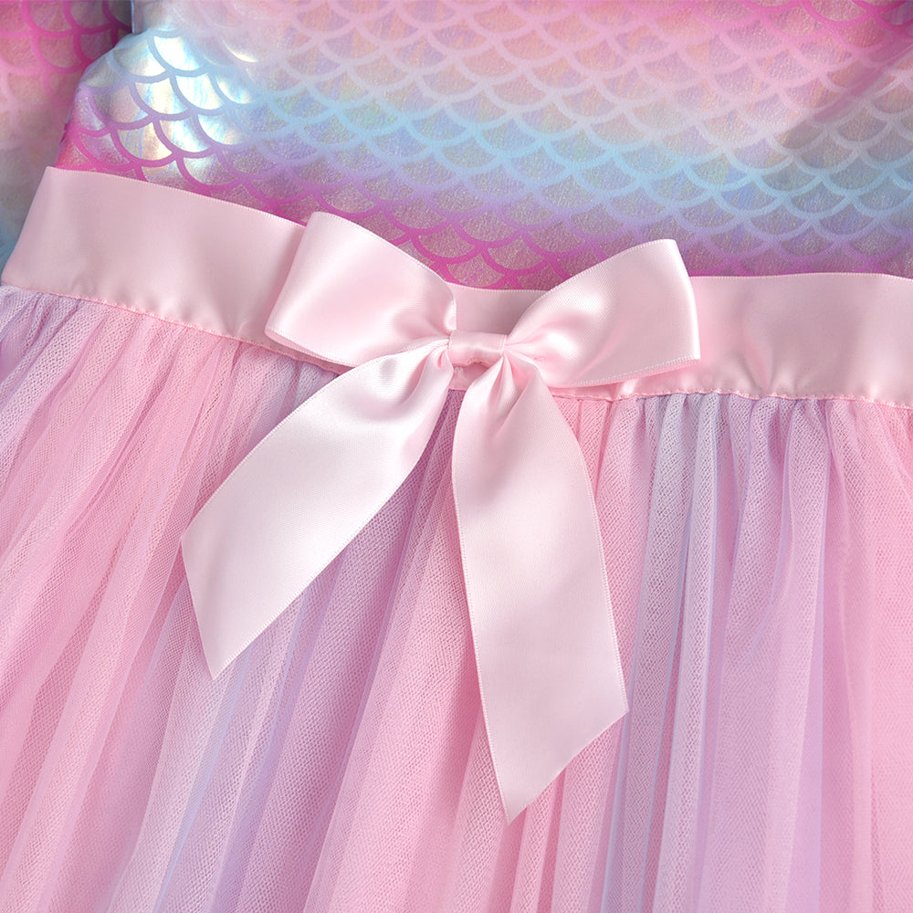 Mermaid Pattern with Butterfly Soft Tulle Fall Winter Toddler Girl Tutu Dress