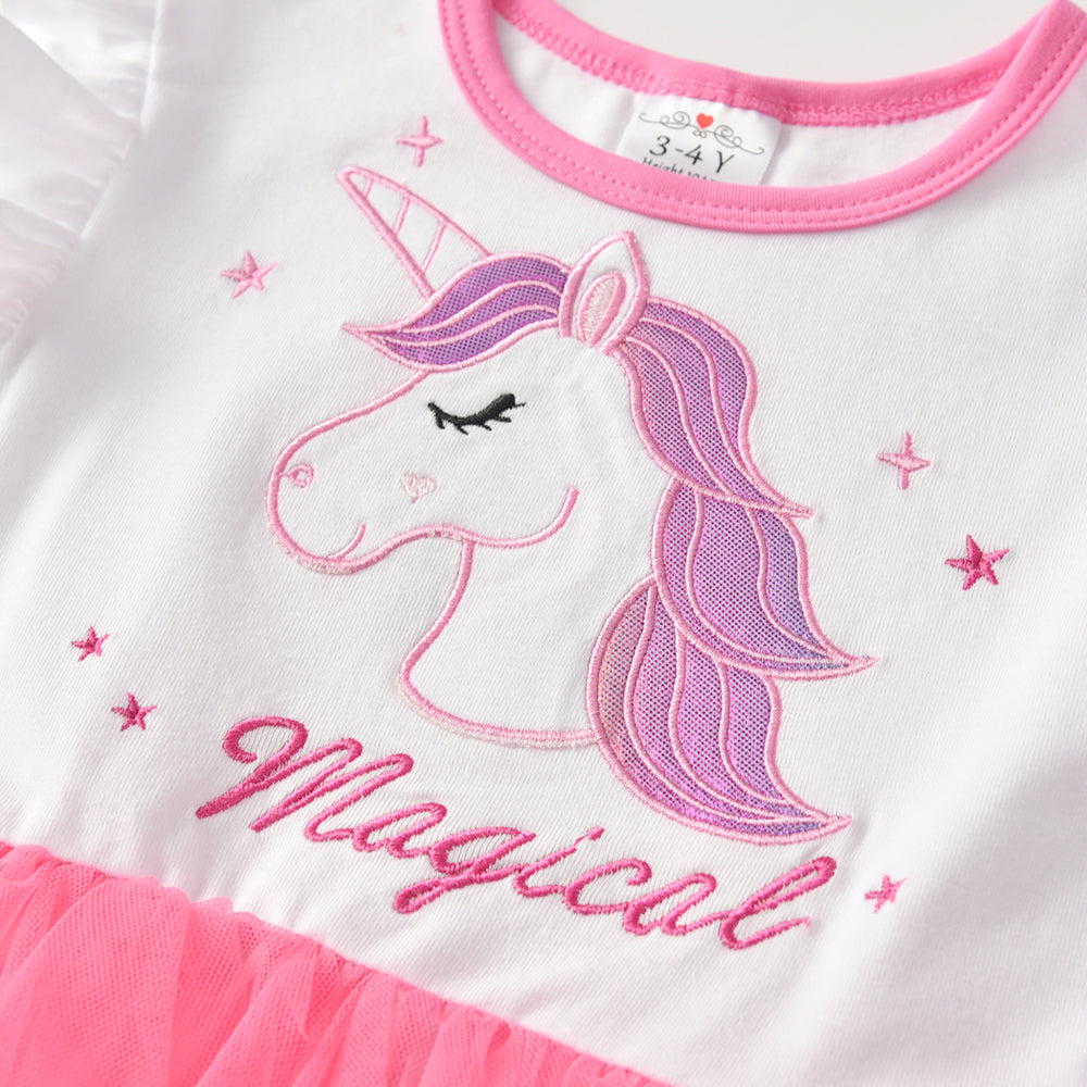 Magical Unicorn Colorful Layered Tulle Toddler Tutu Dress