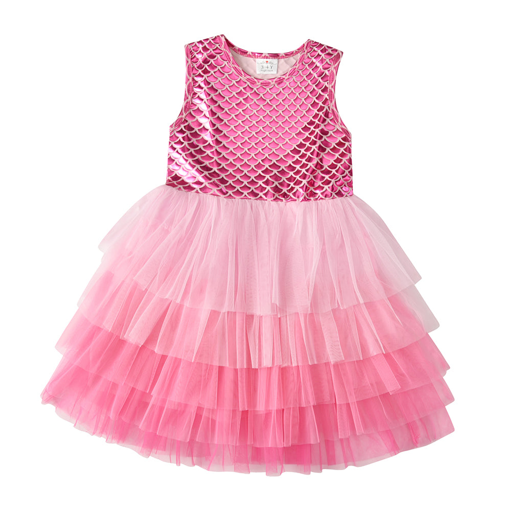 3-8T Princess Mermaid Toddler Tutu Girl Dress for Brithday Party