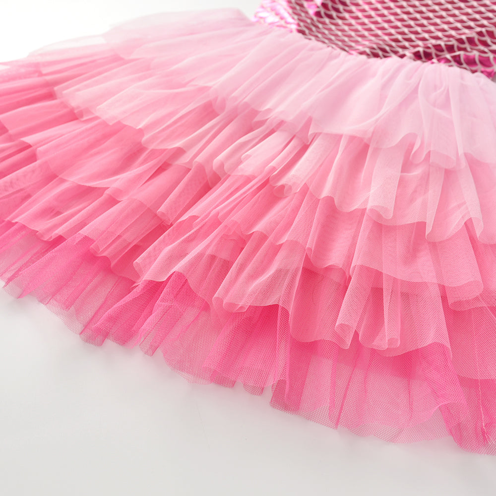 3-8T Princess Mermaid Toddler Tutu Girl Dress for Brithday Party