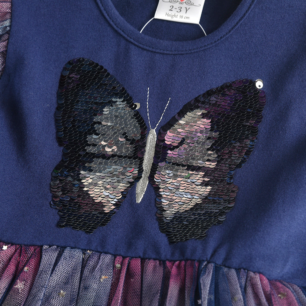 Butterfly Perler Beads Toddler Tutu Girl Dress for Daily Party 3-8T